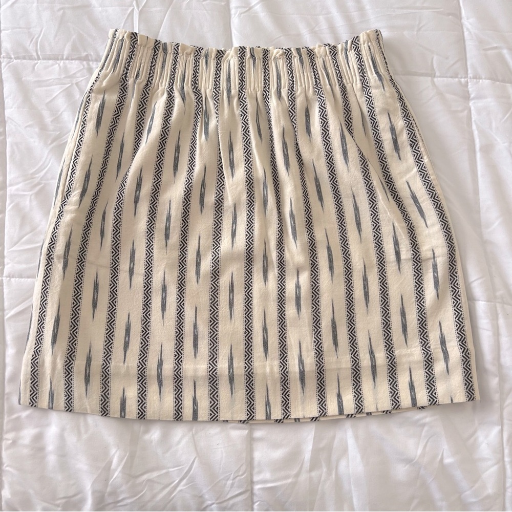 NWT J. Crew Aztec Pattern Mini Skirt Size 2 Cream and Black with Pockets…